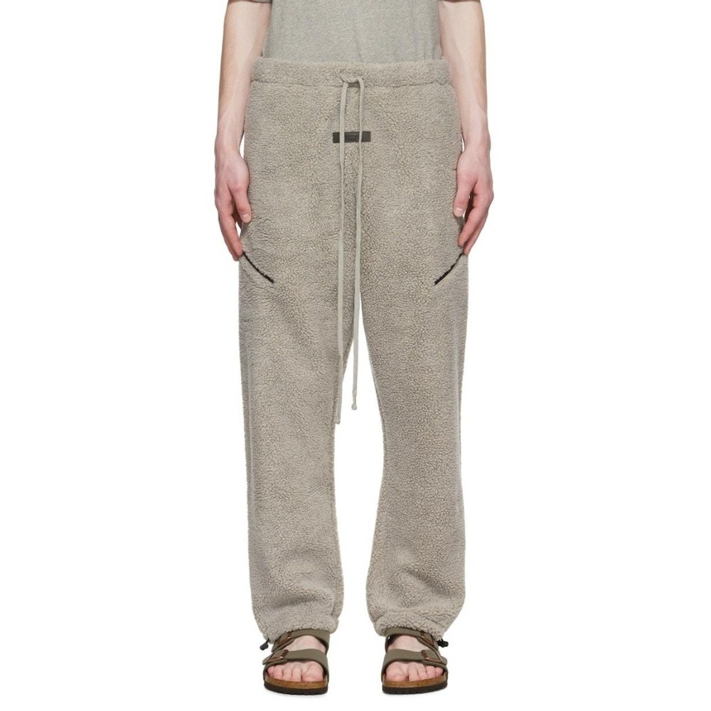 Fear of God Essentials Oatmeal Gray Sherpa Pants Polar Fleece Lounge Joggers